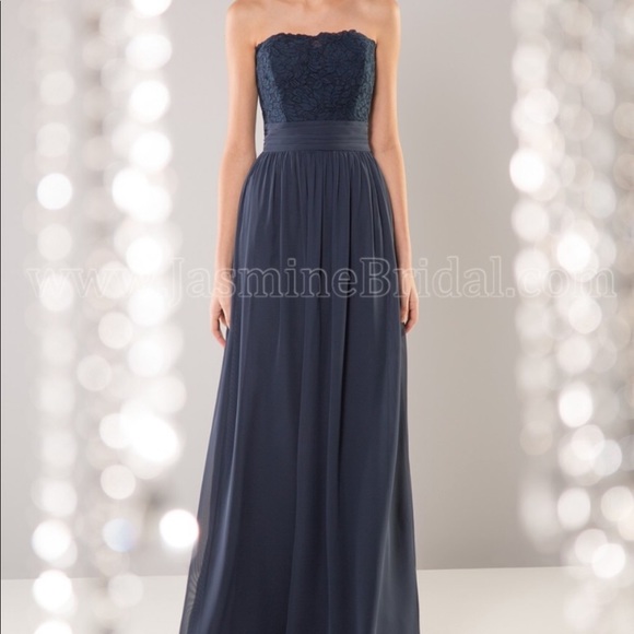 Navy lace and chiffon maxi - Picture 8 of 10